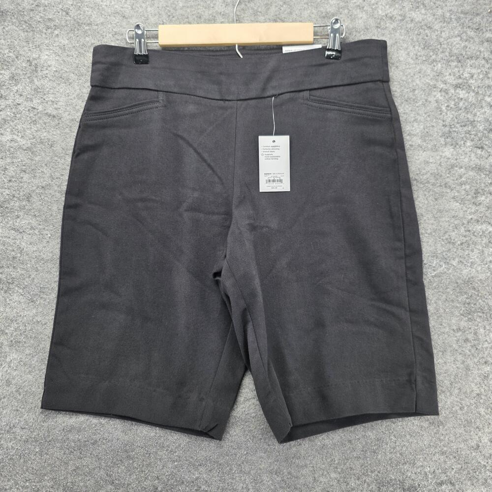 Croft & Barrow Shorts Womens 12 Black Bermuda Twill Slim Pull On 9 Inseam